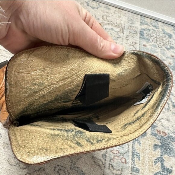 Frye Melissa Trapunto Pull On Riding Boots US 6.5 B Marbled Leather Tan Brown - Picture 8 of 8